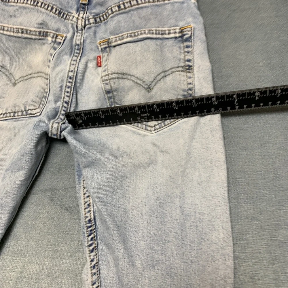 Levi's 512 Slim Taper Fit Jeans Mens 28x30 Blue Denim Light Wash Distressed